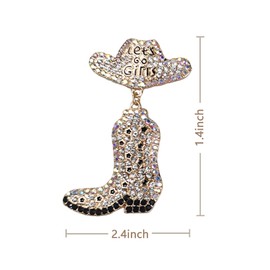 Beaded Earrings Cowboy Hat Boots Sparkly Rhinestone Fun Earring Western Country Cowgirl Jewelry Disco Silver Pink Black Brown Turquoise Drop Dangle Boho Earrings for Women Gifts Bachelorette Rodeo