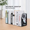 Jingtxy 2 Pack Metal Bookends,Non-Slip Black Cartoon Astronauts Book Stopper,Heavy