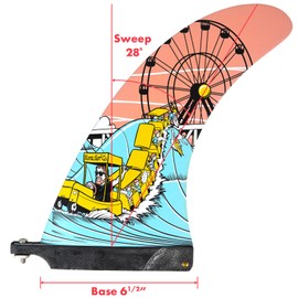 KONA SURF CO. Classic Single Single Center Fin for Longboard, Surfboard and Paddleboard (Freeride, 10in)