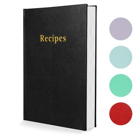 Bijilk Recipe Book To Write in Your Own Recipes With 62 Blank Recipe Book Pages (black)