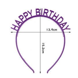 Samcos Happy Birthday Headband Set of 8 Colors, Decoration, Colorful Birthday Surprise, Women, Girls, Birthday