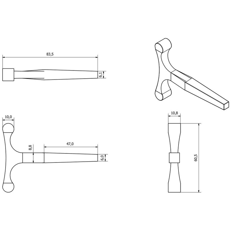 Tee T Key Door Handle Trailer Truck Horsebox Locker Lock