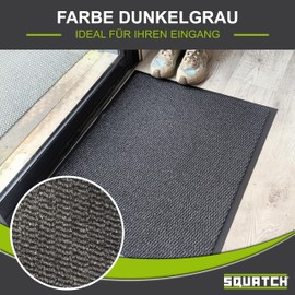 SQUATCH® Entrance mat for indoor use, durable, non-slip doormat absorbs water and absorbs dirt, easy to clean (dark grey, 40 x 60 cm)