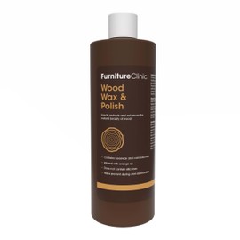 Furniture Clinic Wood Wax & Polish | Clean, Nourish & Protect Wood Furniture & Kitchen Cabinets from Dryness & Scratches | Orange Oil & Beeswax | Use on Treated & Untreated Surfaces (17oz / 500ml)