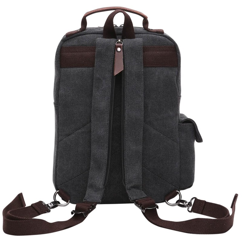 WTiger Canvas Backpack Unisex Medium Size Casual Shoulder Bags Travel