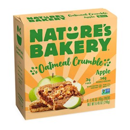 Nature's Bakery Nature’s Bakery Oatmeal Crumble Bars, Apple, Real Fruit, Vegan, Non-Gmo, Breakfast bar, 1 Box With 6 Bars, 6Count