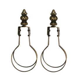 GY & CK® Antique Brass Clip On Lampshade Adapter Lamp Shade Light Bulb Clip Adapter Includes Decoration Finial, Spring Clip for Light Bulb