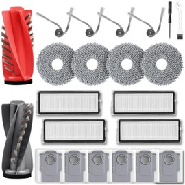 NIXOOT 21 St1ck Zubeh?rset f1r Roborock Qrevo Curv/Qrevo Curv S5X / Qrevo/Qrevo S5V Edge Saugroboter, 1 Hauptb1rste 6 Staubbeutel 4 Wischpad 4 Filter 4 Seitenb1rste 1 Reinigungszubeh?r 1 Schraubendreher