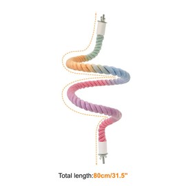 Bird Rope Perch, Bird Spiral Rope Swing Toy Flexible Bird Cage Accessories for Parrots Cockatiels Conures Budgies Love Birds