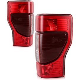 KILOAUTO Driver and Passenger Side Headlights Assembly fit for 2020-2022 For Ford F-250/F-350/F-450 Super Duty Chrome Housing Red Lens Headlights Assembly Pair Replacement LC3Z-13405-A, LC3Z-13405-D