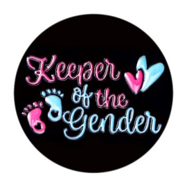 Heclia Keeper of Gender Pin,1Pcs Gender Reveal Pin, Keeper of the Baby Feet Hearts Enamel Lapel Pins Badge, Button Crafts for Baby Shower Boy or Girl Genders Reveal Party Gifts Decoration