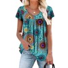 Womens Ruffle Short Sleeve Tunic Tops V Neck Loose Fit