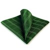 SHLAX&WING Green Check Men's Silk Pocket Square Extra Large 32cm,