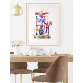 Dignovel Studios 18X24 Unframed Slit Lamp Ophthalmology Device Watercolor Print Optometrist Medical Art Eye Clinic Wall Hanging Decor DN894