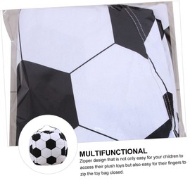 LIFKOME Boys and Girls Toy Storage Bean Bag Cover Football Shape Zipper Storage Bag for Stuffed Animal Toys Blankets Comfortable Lounger for Boys and Girls Playroom Bedroom