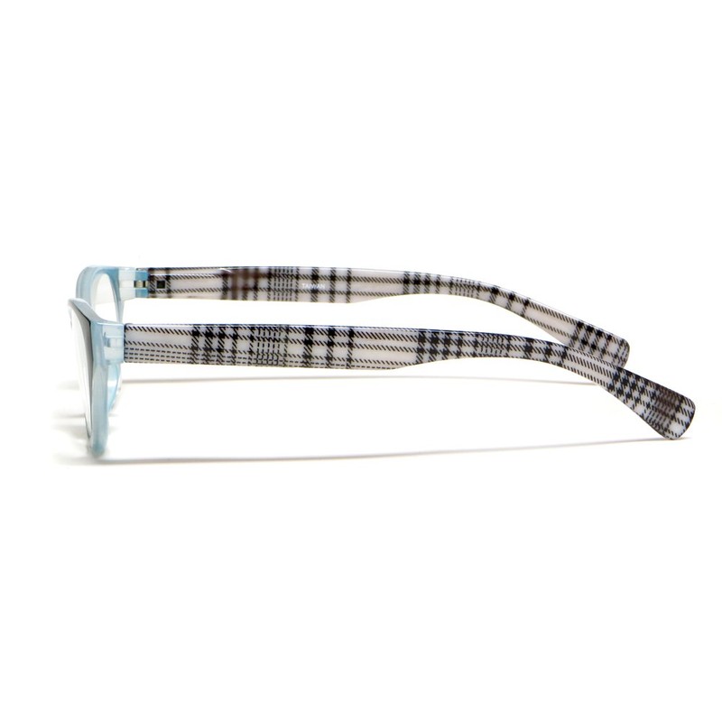 Calabria Emily - anteojos de lectura, Blue & Black Plaid,