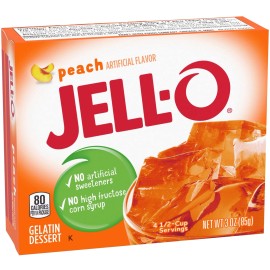 Jell-O Jell O Peach Gelatin Dessert 3 Ounce Pack of 6 Thickening Agent Snacks