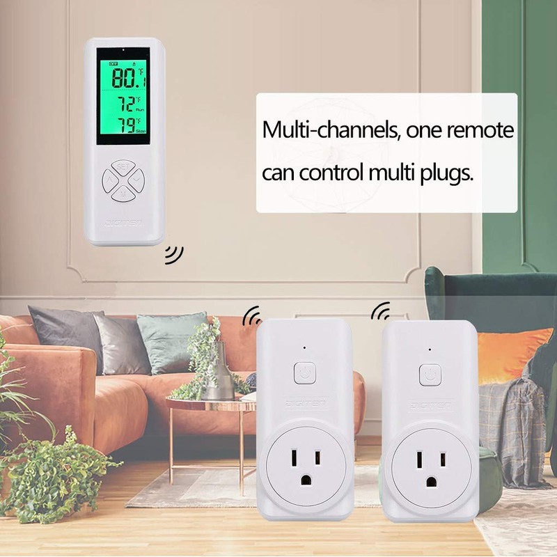 DIGITEN Wireless Thermostat Outlet (with 2 Receivers) Plug-in Temperature Controller