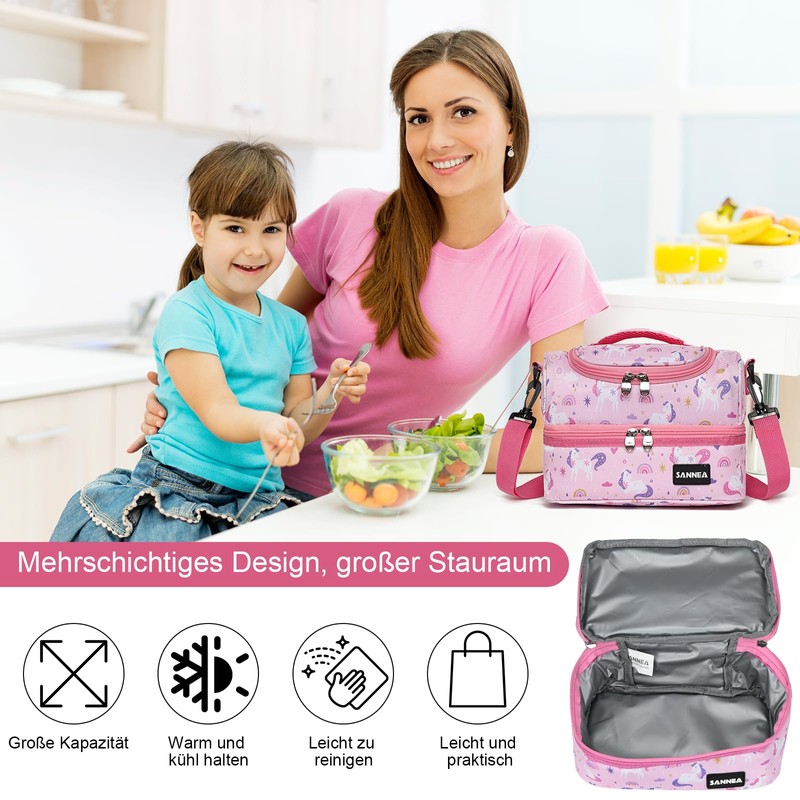 Smlper 7L Children's Cool Bag, Lunch Bag, Adjustable Shoulder Strap,