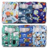 Littles & Bloomz, Reusable Pocket Cloth Nappy, Fastener: Hook-Loop, Set