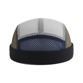 Gvatasz Summer Breathable Brimless Hat 5 Panel Beanie Mesh Docker Caps Sailor Watch Cap Worker Leon Hats Skullcaps,Blue
