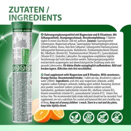 EVÄM Magnesium Brausetabletten Orange I Geschmack Orange I 12x 20 Stück I Nahrungsergänzungsmittel mit wichtigen Vitaminen für den täglichen Vitaminbedarf I Vegan I Zuckerfrei I Made in Germany