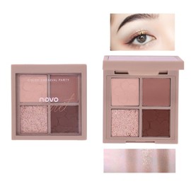 UNYOKE Cherry Blossoms 4 Colors Eyeshadow Long Lasting Color Mini Palette, Eyeshadow Palette, Daily Natural Color, Long Lasting, Mixable, Colorful, Velvet Texture, Matte&Shimer, High Pigment-02# Light