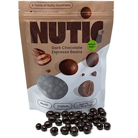 Gourmet Dark Chocolate Covered Espresso Beans By Nutic | 1 Lb | Dark Chocolate Coffee Beans | Bulk Chocolate Espresso Candy