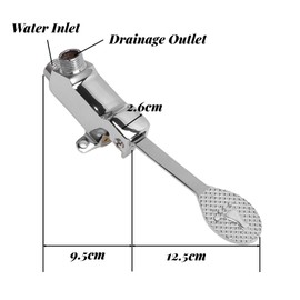 Pedal de Pie de Montaje en Piso, Interruptor de Control Plateado de Acero Inoxidable para Grifo de Agua, Accesorio de Válvula de Lavabo de Baño