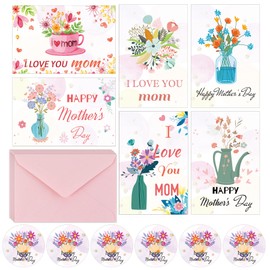 Remerabel 30 Set Mothers Day Cards Assortment, Flowers With Envelopes & Stickers Box Set 4x6 Inch Watercolor Bulk Cards for Mum Women, Grandmother,New Mom In a Boxed Happy Birthday For Business