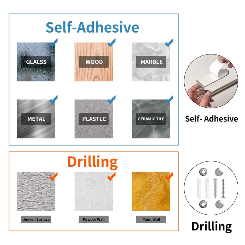 Paper Towel Holder Under Cabinet, OBODING, Self Adhesive or Drilling,