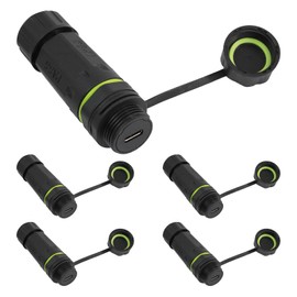 PENGLIN 5PCS IP68 Waterproof USB-C Panel Mount Coupler, USB 3.1 Female to Female Extender Adapter - Outdoor Charging & High-Speed Data Transfer,Type-C Connector for Marine/Car/Industrial