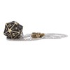 Mini Dice Set Necklace Antique Tiny Small Metal Hollow Polyhedral