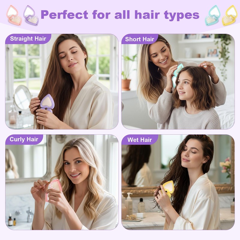 Heart Shape Mini Hair Brush Gifts Bulk for Women Party