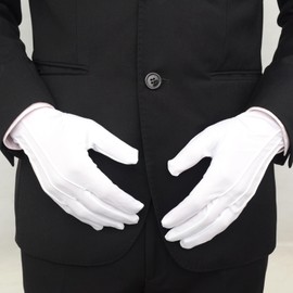 Jozlynn Men's White Formal Dress Gloves Elegant Wedding Butler Gloves for Groom Gala and Special Occasions