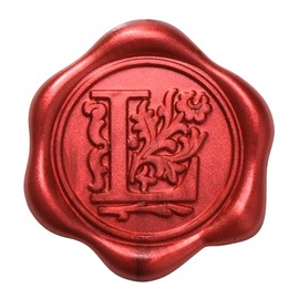 Yoption 50Pcs Initial Alphabet L Adhesive Wax Seal Stickers, Metallic Red Letter Wax Seal Stickers Envelope Seals Envelope Seals Self Adhesive Wax Stickers for Wedding Party Birthday Christmas (L)