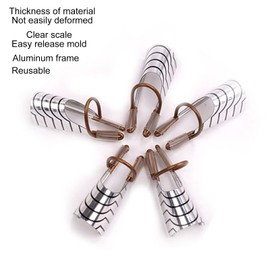 25 Piezas de Formas de Puntas de Extensión de Uñas, Marco de Aluminio de Guía, Formas de Protector de Gel UV de Uñas Francesas Reutilizables para Uñas Acrílicas, Salón de Manicura o Suministros para