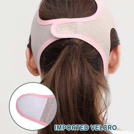 KGDUYC Facelift Band, Reusable V-Shaped Mask, Double Chin Remover, Sleeping Facelift Band, Care Neck Mask for Men and Women (Pink)