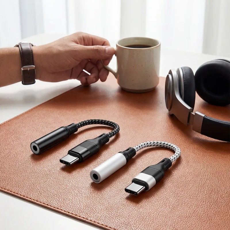 2 Adaptadores Audio Usb-c A 3.5mm Celular/pc Aurpai