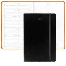 Rhodia Webplanner 2026 Calendar Year - 6 1/4" x 9 3/8" - Black Cover - Weekly Planner Organizer