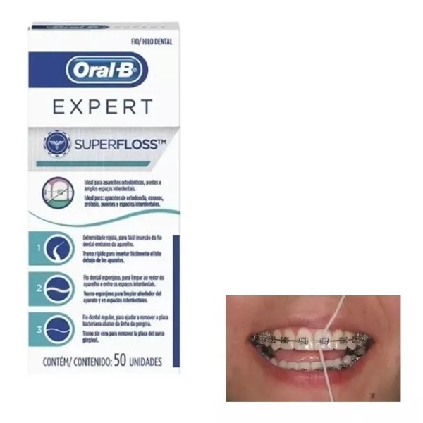 Oral-b Expert Super Floss Hilo Dental Ortodoncia (7 Cajas)