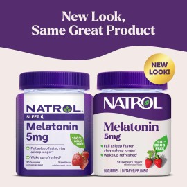 Natrol Melatonina 5mg Gomitas Mejorar Descanso Fresa