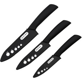 Kitchen Ceramic Knife Set Professional Knife With Sheaths, Super Sharp Rust Proof Stain Resistant (6" Chef Knife, 5" Utility Knife, 4" Fruit Knife)