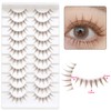 10 Pairs Brown False Eyelashes Clear Band Cartoon False Eyelashes