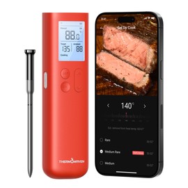 ThermoMaven Smart Bluetooth Wireless Meat Thermometer, 10X Enhanced Sub-1G Signal and Stability, Standalone Display Base, Certified Accuracy ±0.5°F, WiFi Unlimited Range for BBQ, Oven, Smoker, Grill