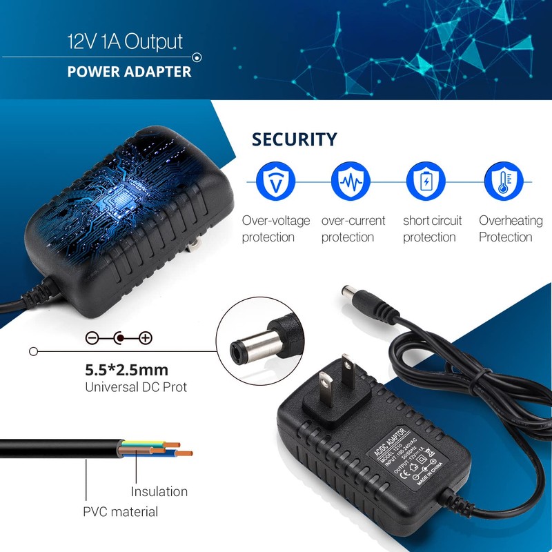 DC 12V 1A Power Supply Adapter Transformer for LED Strip