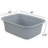 Jekiyo Plastic Dish Tubs, Grey Wash Basin, 12 QT/4 Packs