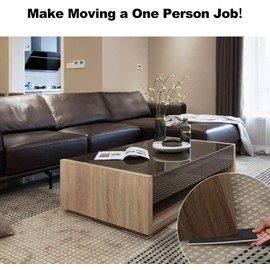 Ezprotekt Furniture Movers Sliders for Carpet, 4 Pcs 9" x 2.5" Rectangle Reusable Furniture Moving Pads, Carpet Sliders for Heavy Sofa Bed Fridge, Move Items Easily and Quickly (Beige)