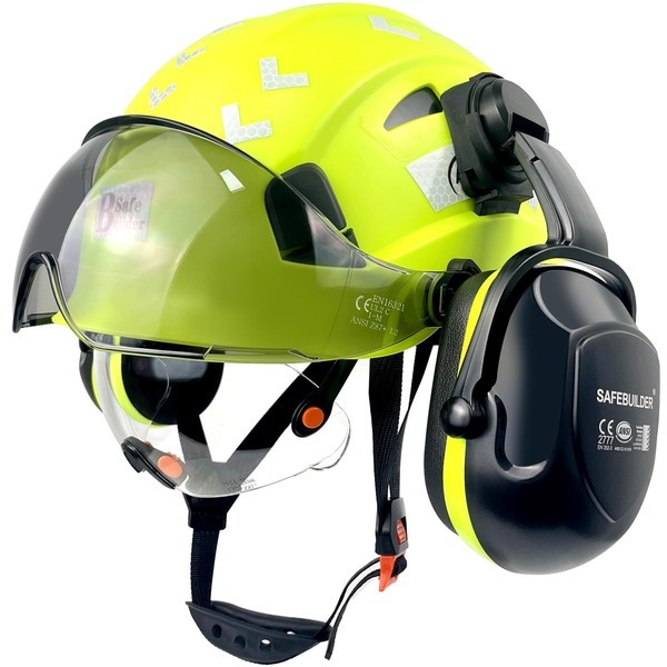 SAFEBUILDER Safety Hard Hats with Visor Hearing Protection 4 in