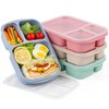 4 Pack Bento Lunch Box - BPA-Free Reusable Bento Box